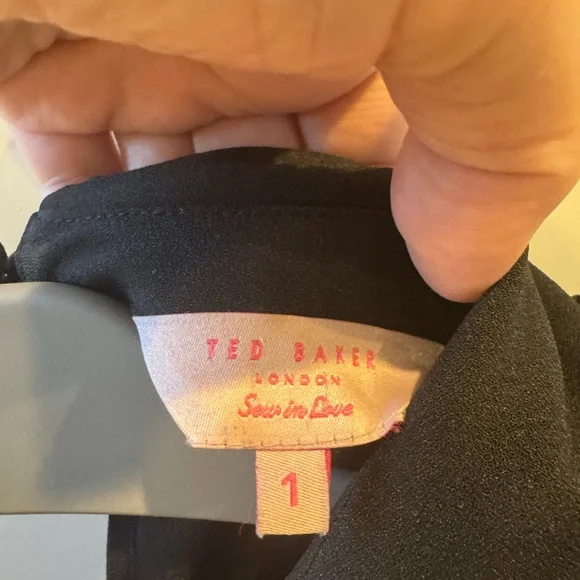 Ted Baker Black Blouse with Beaded Detail Size 1 - Picture 5 of 5